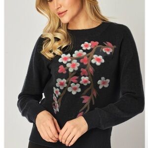 Saccharine New York cotton cashmere cherry blossom sweater size xs NWT